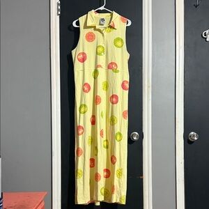 ZIP CODE Citrus Fruit Fit and Flare Maxi Dress Size: L Length: 53”